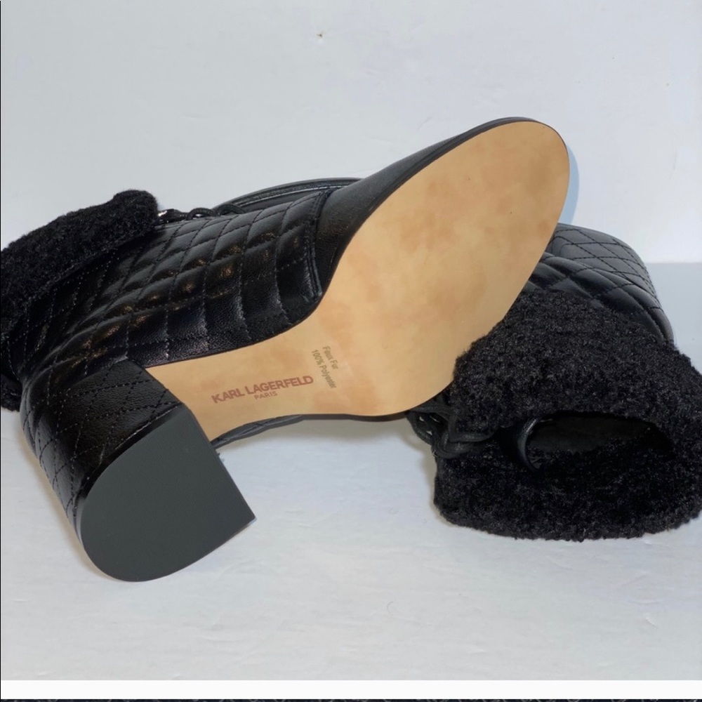 kARLLAGERFELD CANTYN Black Leather Booties # 9.5 - Picture 9 of 11